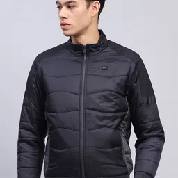Monte Carlo Men Mock Collar Solid Casual Padded Jacket-52