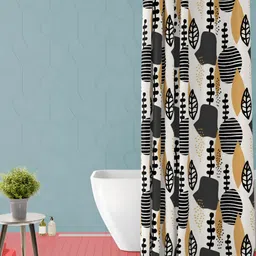 ArtzFolio Black & White Geometric Printed Waterproof Shower Curtain-12