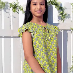 CACA CINA Floral Print Tie-Up Neck Top-image-26