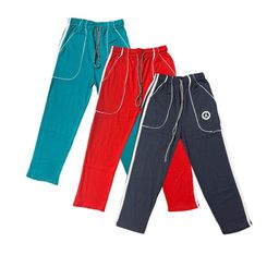 IndiCrafts Boys Set Of 3 Solid Cotton Track Pants-picture-36