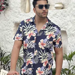 GRITSTONES Men Comfort Floral Opaque Printed Casual Shirt-picture-22