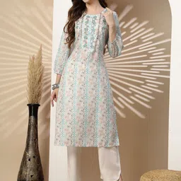 Nayam By Lakshita Floral Printed Thread Work Kurta with Trouser-picture-53