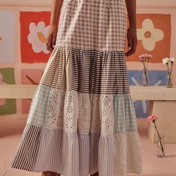 Sage by Mala Self-Designed Pure Cotton High-Rise TieredMaxiSkirt-image-41