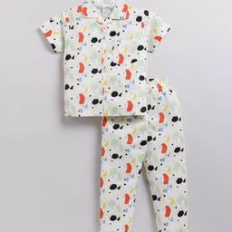 NAUTI KIDZ Boys Pure Cotton Cartoon Characters Printed Night suit-image-56