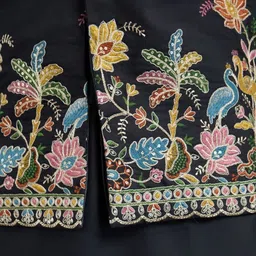 ODETTE Embroidered Stitched Thread Work Kurta With Jacket image 3
