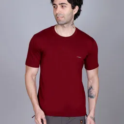 Dzant Men Air Max Solid Round Neck Cotton T-shirt-picture-30