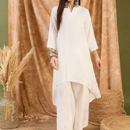 InWeave Women Solid Kurta with Palazzo-picture-16
