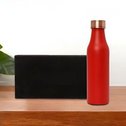INTERNATIONAL GIFT Red Single Copper Solid Water Bottle-17