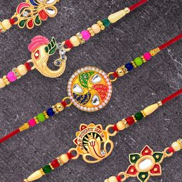 DeoDap Unisex Floral Family Rakhi Gift Set-57