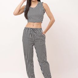 Moda Rapido Geometric Printed Round Neck Pure Cotton Top With Joggers-picture-14