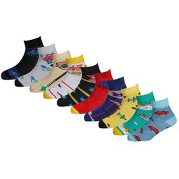 RC. ROYAL CLASS Boys Pack of 10 Cotton Patterned Ankle-Length Socks-28