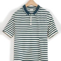 MACK JONNEY Men Striped Polo Collar T-shirt-image-52
