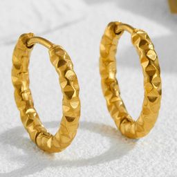 MYKI Gold-Plated Circular Hoop Earrings-13