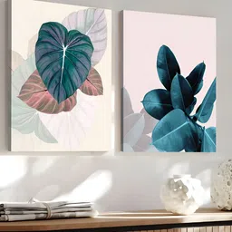 Art Street White & Blue 2 Pieces Canvas Abstract Wall Art-image-64