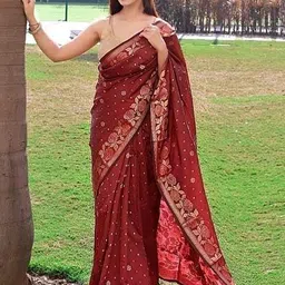 Anouk Rustic Woven Design Silk Blend Banarasi Saree-49