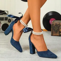 LUXY SHOE Ankle Loop Block Pumps image 4