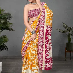 KALINI Ajrak Block Designer Block Print Saree-18