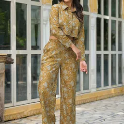 AKS Printed Pure Cotton Crop Shirt With Palazzos-image-55