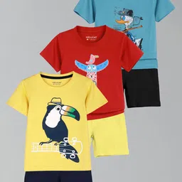 HELLCAT Boys Pack Of 3 Printed Short Sleeves T-shirt With Shorts-image-75