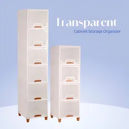 Aura Transparent Regular 10 Units Modular Cabinet Storage 6 + 4 Foldable Drawer Organiser image 3