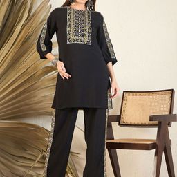 Anouk Embroidered Tunic With Trousers Co-Ords-image-91