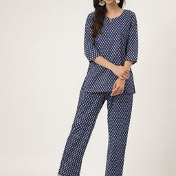 Chandbaali Printed Pure Cotton Tunic & Trouser Co-Ord Set-7