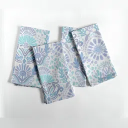 Vargottam Blue & White 12 Pieces Printed Cotton Reusable & Disposable Table Napkins-13