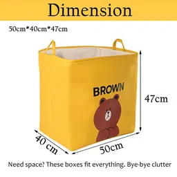 Kuber Industries Yellow and Brown 5 Pieces Printed Foldable Multi-Utility Organisers image 2