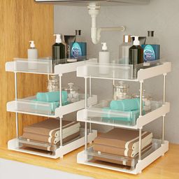 Aura White Set of 2 Regular Makeup Organiser-58