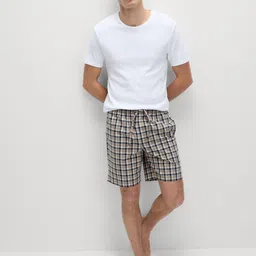 Marks & Spencer Men Checked High-Rise Technology Shorts-image-92