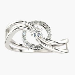 VALANOVA White Gold Plated Sterling Silver 0.20Ct Lab Grown Diamond Ring-image-89