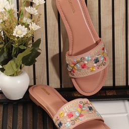 Anouk Women Ethnic Open Toe Flats with Embroidered-image-89
