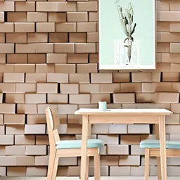 INDIAN ROYALS Camel Brown 3D Brick Printed Self-Adhesive & Durable Wall Sticker-image-97