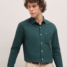 THE BEAR HOUSE Men Spread Collar Solid Cotton Tailored Fit Formal Shirt-image-93