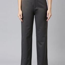 ZHEIA Women Straight Fit High-Rise Trousers-image-79