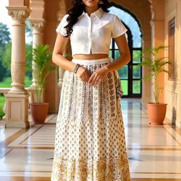 SZN Block printed Top & Flared Skirt Co-Ord Set-picture-44