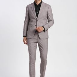 Peter England Elite Textured Slim-Fit Single-Breasted Two-Piece Formal Suit-picture-49
