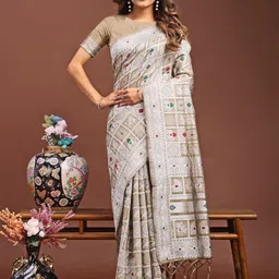 Pandadi Saree Geometric Printed Zari Sarees-picture-12