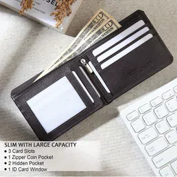 JND Men Textured PU Two Fold Wallet image 5