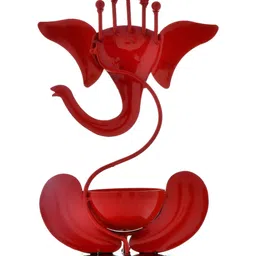 CRAFTAM Red & Yellow Ganesha Tealight Holder-image-36