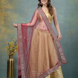 Clora Creation Floral Beads And Stones Embroidered Dupatta-picture-33