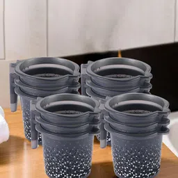 Kuber Industries Black & White 12 Pieces Abstract Printed Bathroom Mugs-1.5 Litres-23