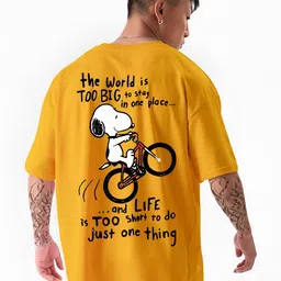 ANGERHOOD Graphic Printed Drop-Shoulder Sleeves Pure Cotton Oversized T-shirt-picture-24