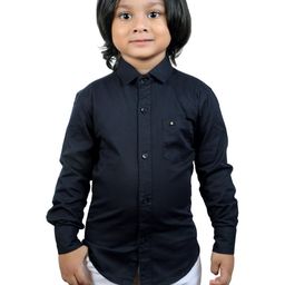 Qurobri Boys Comfort Casual Solid Full Sleeve With Chest Pocket Shirt-image-37