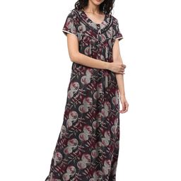 KOVIRA Floral Printed Maxi Nightdress-image-75