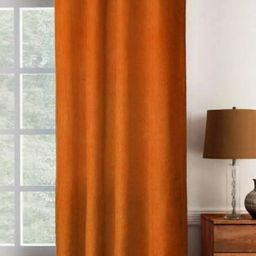 151 cm (5 ft) Polyester Semi Transparent Window Curtain Single Curtain (Solid, Orange)-image-76