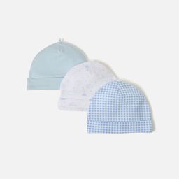 Juniors by Babyshop Boys Set 3 Printed Cotton Beanie-image-87