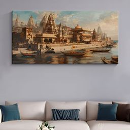 999Store Brown & Blue Canvas Religious Wall Paintings-image-82