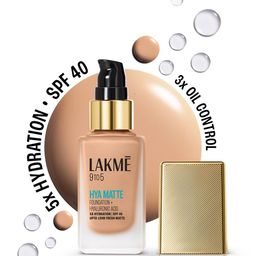 Lakme 9to5 Hya Matte SPF40 Foundation with Hyaluronic Acid 25ml - Warm Natural W180-16
