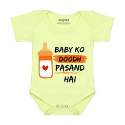 Arvesa Baby Ko Doodh Pasand Hai Printed Bodusuit-image-65